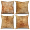 ASDCXZ Vintage Kissenbezug 45x45 cm 4er Set, Modern Retro Erdgelb Sofa Dekokissen Kissenbezüge Kissenhülle Waschbar Polyester Flachs Textil Outdoor Kopfkissenbezug Kissen Bezug