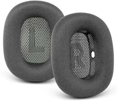 G GVOEARS Ohrpolster für Apple AirPods Max Kopfhörer, Netzmaterial, Ersatzbezug mit weichem Memory-Schaum und Magnet (grau)