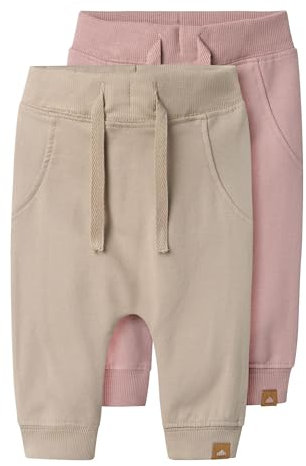 NAME IT Unisex Baby Nbntakki 2p Pant Noos Sweathose, Pure Cashmere/Pack:Pack W. Deauville Mauve, 86 EU