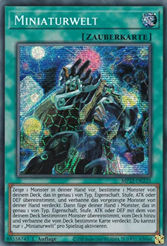 MP22-DE225 - Miniaturwelt - Secret Rare - 1. Auflage - Deutsch - Mega Tin 2022 - mit LMS Trading Fieldcenter-Karte Yugioh