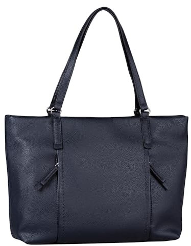 TOM TAILOR Beca Damen Shopper Umhängetasche Reißverschluss Groß Blau
