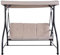 SFAREST 3 Seater Swing Chair, Hammock Bench Garden Swing Seat with Adjustable Canopy and Cushions, Outdoor Hanging Rocking Chair for Balcony Backyard Poolside (Beige)