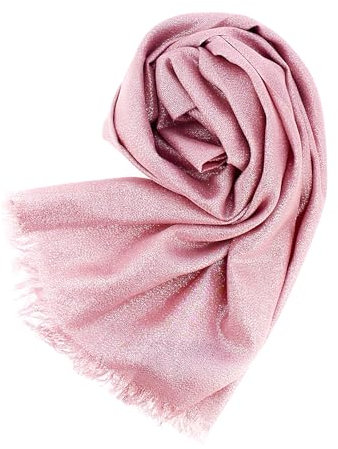 Stellazeta Elegante Stola für Damen, Zeremonie mit Lurex, eleganter Damen-Schulterschutz für Kleid, Schal für elegante Kleidung, leichter Damenschal für den Sommer, Rosa-Silber, 200 cm x 80 cm