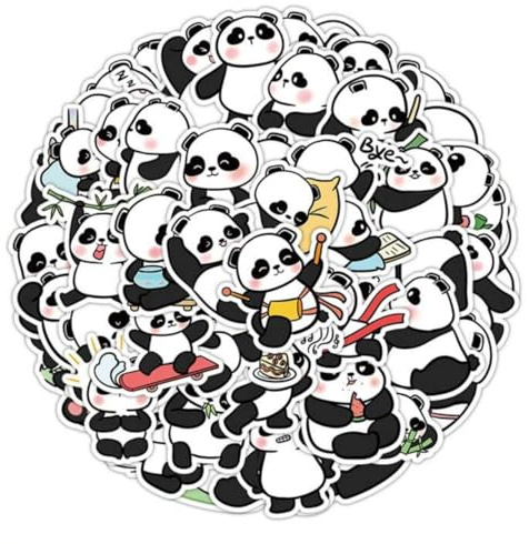 HNTR Premium Stickers | 50 Decals (Animal - Panda)