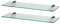 Harbour Housewares 2X Clair 60cm Étagères Murales en Verre Flottant - Salle de Bain Douche Cuisine Rayonnage Stockage Unité d'Affichage avec Supports Argentés