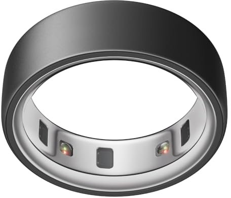 Oura Ring 4 - Stealth - Größe 6 - Smart Ring | Messen Sie zuerst mit Oura Ring 4 Sizing Kit | Sleep Tracking Wearable - Herzfrequenz - Fitness Tracker - Bis zu 8 Tage Batterielaufzeit