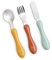 MAÏKA Set de 3 couverts en inox pour bébé | à partir de 18 mois | cuillère fourchette et couteau | bonne prise en main | manche ergonomique | bords arrondis | lavage à la main ou lave-vaisselle