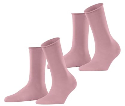 ESPRIT Damen Socken Basic Pure Multipack W So Baumwolle einfarbig 2 Paar, Rosa Flamingo 8402, 35-38