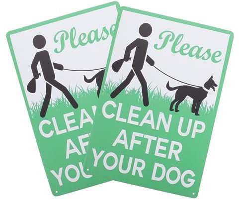 KITANDOVE Hundeschild Warnschild Garten Zum Aufhängen Eisen Warnzeichen Hundetoilette Bitte Aufräumen Rasendekoration Hinterhof