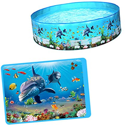 WESIEVYA 1 Pc De Piscine pour Enfants Piscine De Fête De l'eau D'été Piscine pour Bébé Matelas à Eau Pliable Jouer Au Billard Faire Sauter La Piscine Colorful