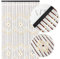 Universal Wooden Beaded Door Curtain with Hooks - 35.4x78.7 in (90x200 cm) - Handmade Hanging 31 Strands Door Screen Beads for Doorways, Room Partition - Brown & Yellow Wood Bead Pattern