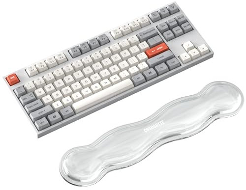 CASUCATTE-Clear Gel Keyboard Wrist Rest - Super Non-Slip, Soft & Comfortable, Washable, Relieve Office or Gaming Wrist Pain