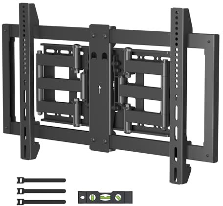 Suptek Ultra Slim Full Motion TV Wall Mount for 37-84 inch TVs, 1.3 Thin Low Profile Bracket, Dual Swivel Tilt, Articulating 6 Arms, Max VESA 600x400mm, Up to 60kg, Fit 16” Studs, MAUS01A