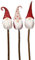 MACOSA PO650277-000-449_x3 Dekostecker Wichtel 3er Set Filz Holz modern Dekostab Dekowichtel Weihnachts-Dekoration Blumenstecker Winter-Deko Winter Dekoration