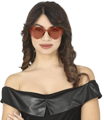 FIESTAS GUIRCA Transparente Herzbrille (Einheitsgröße) – Hippie-Kostüm-Zubehör für Partys und Feiern – ideal für Erwachsene Unisex für Karneval und Halloween