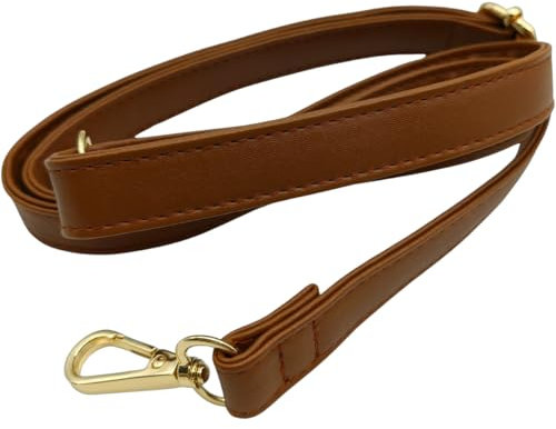 PU Lederriemen für Tasche Braun, Verstellbarer Damen Taschengurte mit Karabiner Gold, 80-125 cm Tragegurt Tasche für Damen, Crossbody Gurt, 2.5cm, 1710