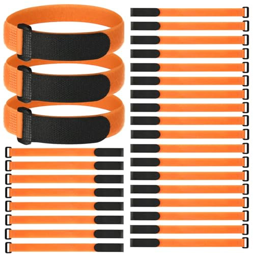 Cosmos 30 Pcs Soccer Goal Net Support Straps Attachment Strap Hook and Loop Fastening Ties for Holding Ball Placement Net to The Goal Posts Plant Trellis Support Ties for Outdoor Sport Soccer Training