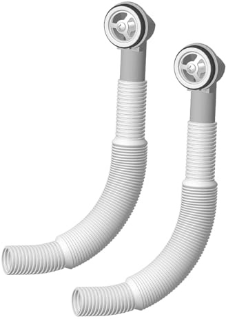 Nicear Kit di troppo pieno rotondo da 26 mm per lavello da cucina - scarico ID da 21 mm e tubo da 250 mm, facile da installare (tubo di troppo pieno rotondo)