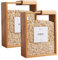 Hbbgdiy 2pcs 9.1x6.8x3, 2 Pouces en Bambou Céniles de céréales Ensemble de Stockage, Distributeur Riz hermétique avec couvercles Amovibles, contenants Stockage Farine et Grains Transparents