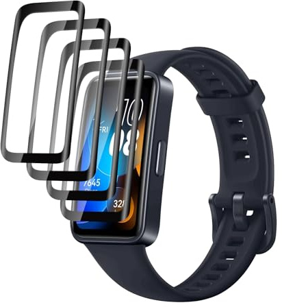 Jinshiweikai [4 Piezas Protector Pantalla para HUAWEI Band 8/9/10 - Película Flexible HD,Protección Antiarañazos，Full Coverage, Material Compuesto No Vidrio，Flexion Libre