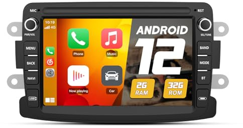 AWESAFE Android [2GB+32GB] Radio Coche con Pantalla Táctil 7 Pulgadas para Renault Dacia, Autoradio para Renault Dacia Sandero/Duster/Logan/Captur/Lodgy/Dokker, etc, Admite Carplay y Android Auto