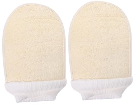 Luffa Körperpeelinghandschuhe für Bad und Dusche Beige