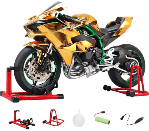 1/6 Scale Alloy Dynamic Motorcycle Model,Alloy Diecast Simulated Motorbike mit realistischer Zündung, Rauchspray, Sound & Lichteffekte