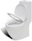 Festnight Keramik WC Stand-Toilette Stand-WC Bodenstehend Toilette inkl. Soft Close WC Sitz für Badezimmer - Weiß