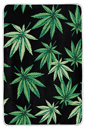 alaza Marihuana-Blatt von Cannabis Polyester Mikrofaser Decke 60 x 90 Leichtbau Gemütliche Couch Decke Bett Decke von My Daily