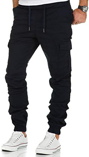 Amaci&Sons Herren Stretch Jogger Cargo Chino Jeans Hose 7006