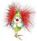 Inge-glas - Christbaumschmuck, Baumschmuck - Froher Vogel - auf Klemme - Höhe: 9 cm - mundgeblasen