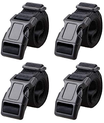 Azarxis 25mm Schwarz Nylon Gurtband mit Verstellbare Schnallen, Einstellbare und rutschfeste Gepäckgurt Koffergurt zum Sicheren Verschließen 4 Stück