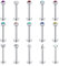 FECTAS 15stk Lippenpiercing Stecker Silber Edelstahl Labret Monroe Helix Tragus Helix Piercing Stecker 6/8/10mm mit Stein