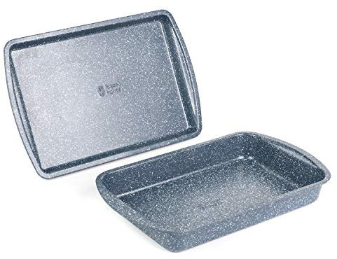 Russell Hobbs COMBO-5439 Nightfall Stone Antihaft-Backblech und Bräter, 38 cm, 2-teilig