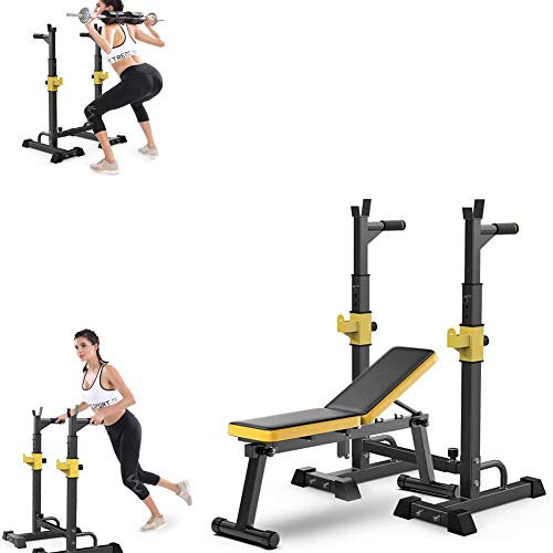 LFMXLD Heimfitness-Kombinationsgeräte, Bankdrücken-Rahmen + Multifunktions-Gewichtheberrahmen Für Rückenlehnen, Garten-Fitnessgeräte.