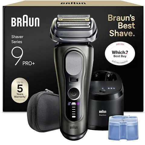 Braun Series 9 PRO+ Electric Foil Shaver for Men, 9665CCE, Graphite | Wet & Dry Electric Razor, 5+1 Ultra Thin Precision Blades, Pro SensoAdapt Tech, 6in1 SmartCare Center, 60 min Runtime