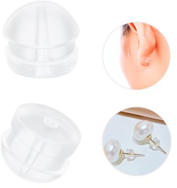 Lot de 12 fermoirs de boucles d'oreilles en silicone transparents, coussinets de sécurité de rechange pour boucles d'oreilles à crochets en forme de poisson