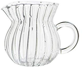Gravy Boat Household Glass Teapot Daily Fruit Juice Drink Can British Coffee Milk Jug Microwave-Heated Milk Cup, Suitable for Family Cafes Gravy Sauce Boat(Drum-Shaped Small)
