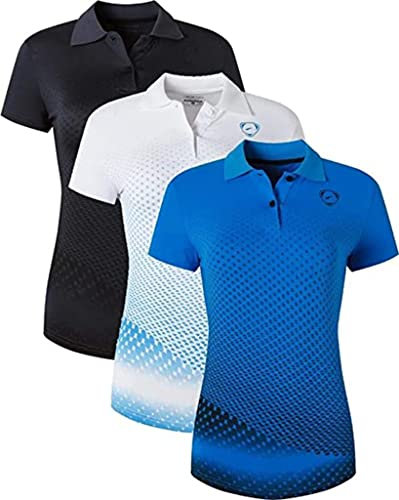 jeansian 3 Packs Damen Sport Poloshirt Polo Tee Shirt Tshirt T-Shirt Kurzarm Golf Tennis Badminton SWT251 PackC XXL