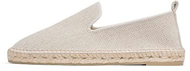 FRED MARTIN COLLECTION, Herren Vegane Espadrilles aus Bio-Baumwolle mit Jutesohle und Stoffinnenseite, Größe 43, Natural Eco Weiß