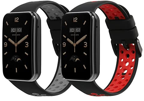 kwmobile 2X Sportarmband kompatibel mit Xiaomi Mi Band 7 Pro Armband - Fitnesstracker Band Set aus TPU Silikon