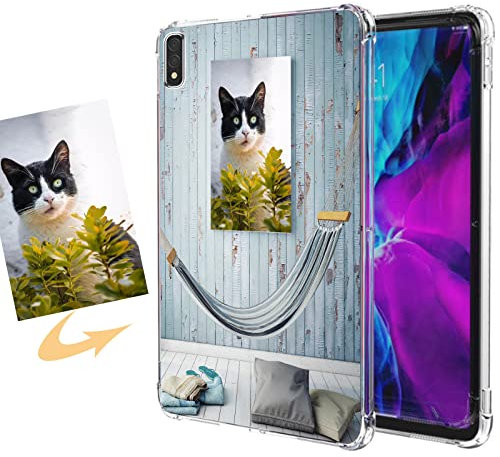 CXKJ Transparente Funda Personalizada para Samsung Galaxy Tab S8 11.0,Diseño tu Foto Imagen o Texto Personaliza Carcasa,Silicone Ultradelgado Case Cover Protector Anti-arañazos Funda