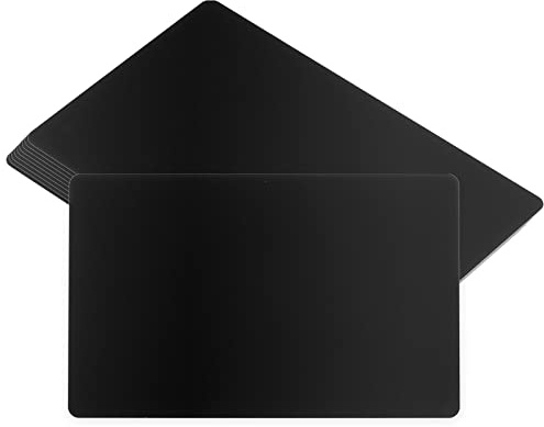 PATIKIL 0,45 mm Metall-Visitenkarten, 20 Stück leere Namenskarten mit Gravur aus eloxiertem Aluminium für DIY-Geschenkkarten, Schwarz