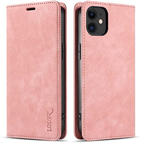 LOLFZ Wallet Case for iPhone 11, Premium Slim PU Leather Case Card Slots Stand Function Magnetic Protective Flip Case Cover Compatible with iPhone 11 6.1 - Rose Gold