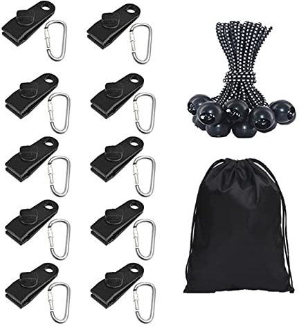 Planenklemmen,Klemmen mit festem Verriegelungsgriff - 31 Stück Markisenclips Pool Markisenabdeckung Bungee Cord Clip für Auto Schwimmbad Boot Abdeckung Planen Flaggen Vorhänge Fulenyi