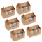 Coolty 50 Stück Cupcake Boxen 2 Löcher Karton Verpackung Boxen Bäckerei Gebäck Boxen mit Griff für Cookies Muffins Cupcakes Desserts Torten (Braun)