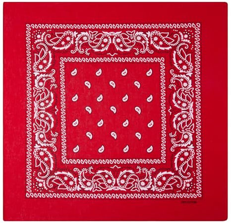 Anpro Bandana Kopftuch Schutztuch Halstuch Paisley Muster 100% Baumwolle für Herren und Damen, Kinder Rot
