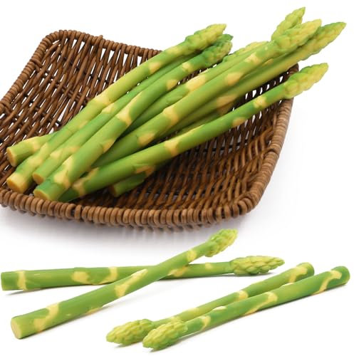 Tuxiaobu Künstliche Gemüse Früchte Spargel Aesthetic Deko Obst, Faux Spargel Gemüse Kunst Früchte Zuhause Küche Dekor Tischdekoration Obst Party Dekorationen, 10 Spargel
