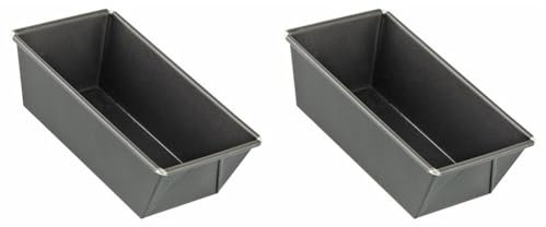 Zenker 7684 Mini moule à cake, mini moule rectangle 15 cm, moule à gâteau, mini moule à cake, moule à gâteau, Acier inoxydable, Noir, 15 cm (Lot de 2)