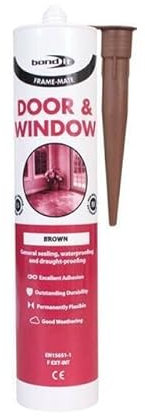 Bond It Frame Mate Door & Window Silicone Sealing & Draught Proofing Sealant Laminates Flooring Windows Parquet Silicone 310ml (Brown)